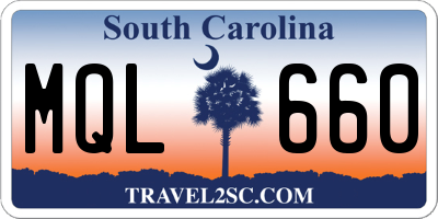 SC license plate MQL660