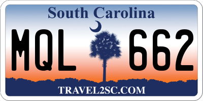SC license plate MQL662