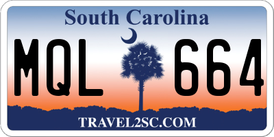 SC license plate MQL664