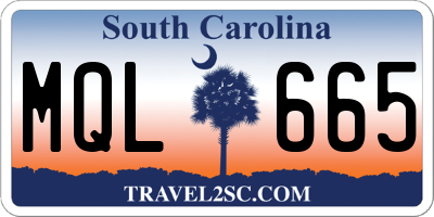 SC license plate MQL665