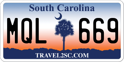 SC license plate MQL669