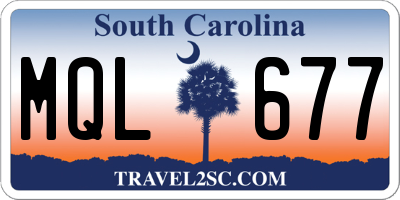 SC license plate MQL677