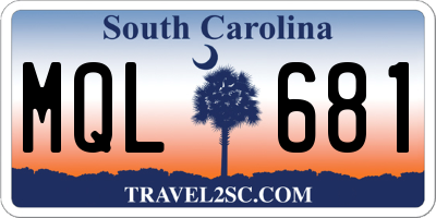 SC license plate MQL681