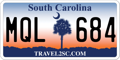 SC license plate MQL684