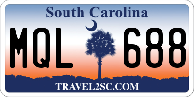 SC license plate MQL688