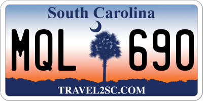 SC license plate MQL690