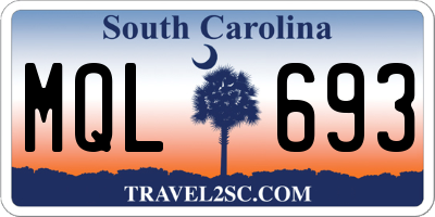 SC license plate MQL693