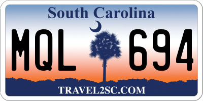 SC license plate MQL694