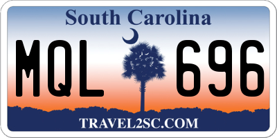 SC license plate MQL696