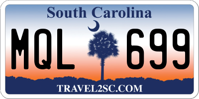 SC license plate MQL699