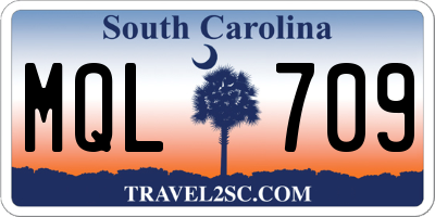 SC license plate MQL709