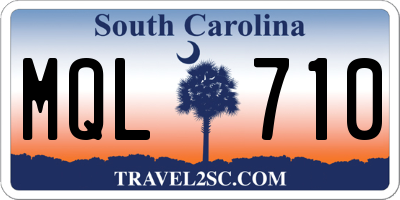 SC license plate MQL710