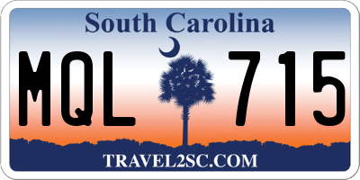 SC license plate MQL715