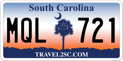 SC license plate MQL721