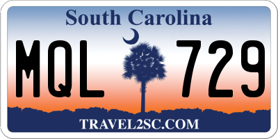 SC license plate MQL729