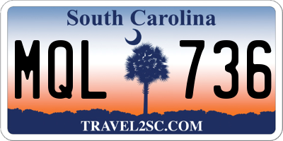 SC license plate MQL736