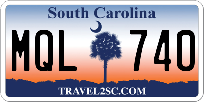 SC license plate MQL740