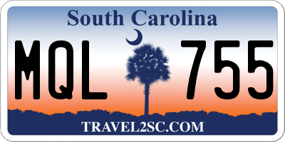 SC license plate MQL755
