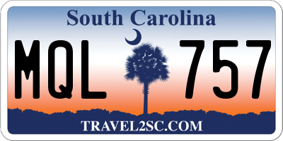 SC license plate MQL757