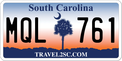SC license plate MQL761