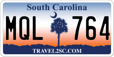 SC license plate MQL764