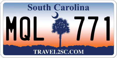 SC license plate MQL771