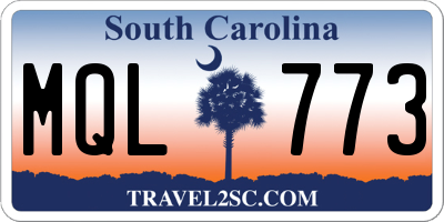 SC license plate MQL773
