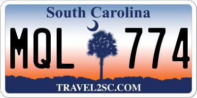 SC license plate MQL774