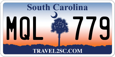 SC license plate MQL779