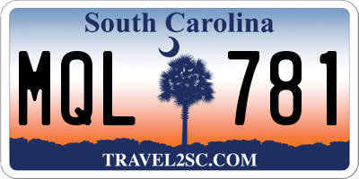 SC license plate MQL781