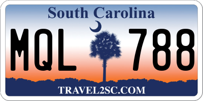 SC license plate MQL788