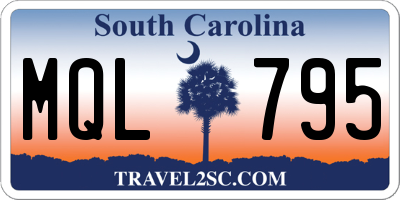 SC license plate MQL795