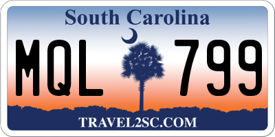 SC license plate MQL799