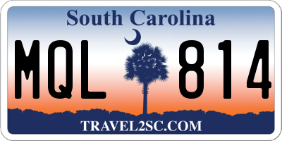 SC license plate MQL814