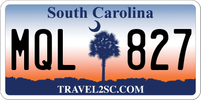 SC license plate MQL827