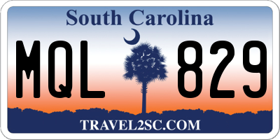 SC license plate MQL829