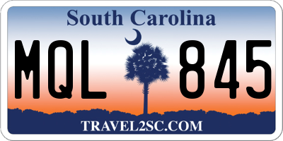 SC license plate MQL845