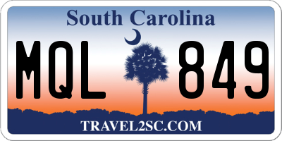 SC license plate MQL849