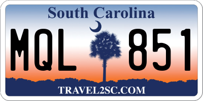 SC license plate MQL851