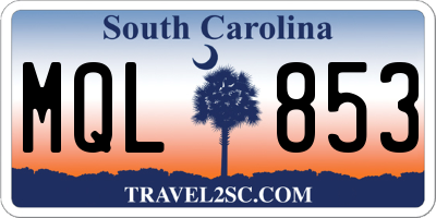SC license plate MQL853