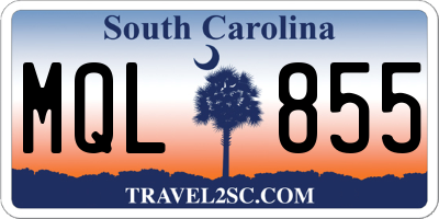 SC license plate MQL855