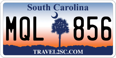 SC license plate MQL856