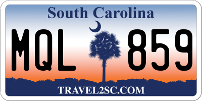 SC license plate MQL859