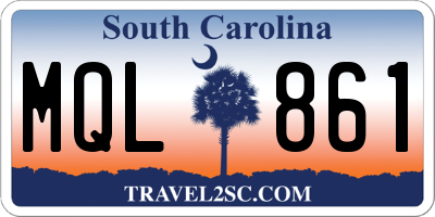 SC license plate MQL861