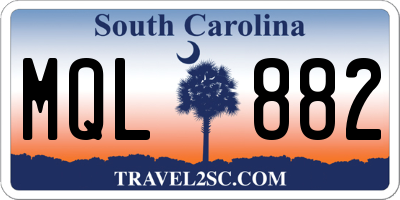 SC license plate MQL882