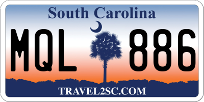 SC license plate MQL886