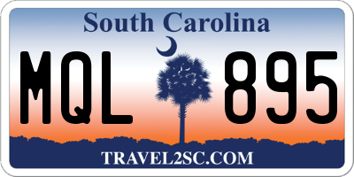 SC license plate MQL895