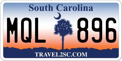 SC license plate MQL896
