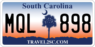 SC license plate MQL898