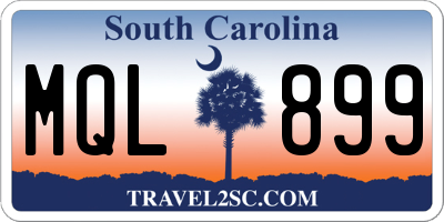 SC license plate MQL899